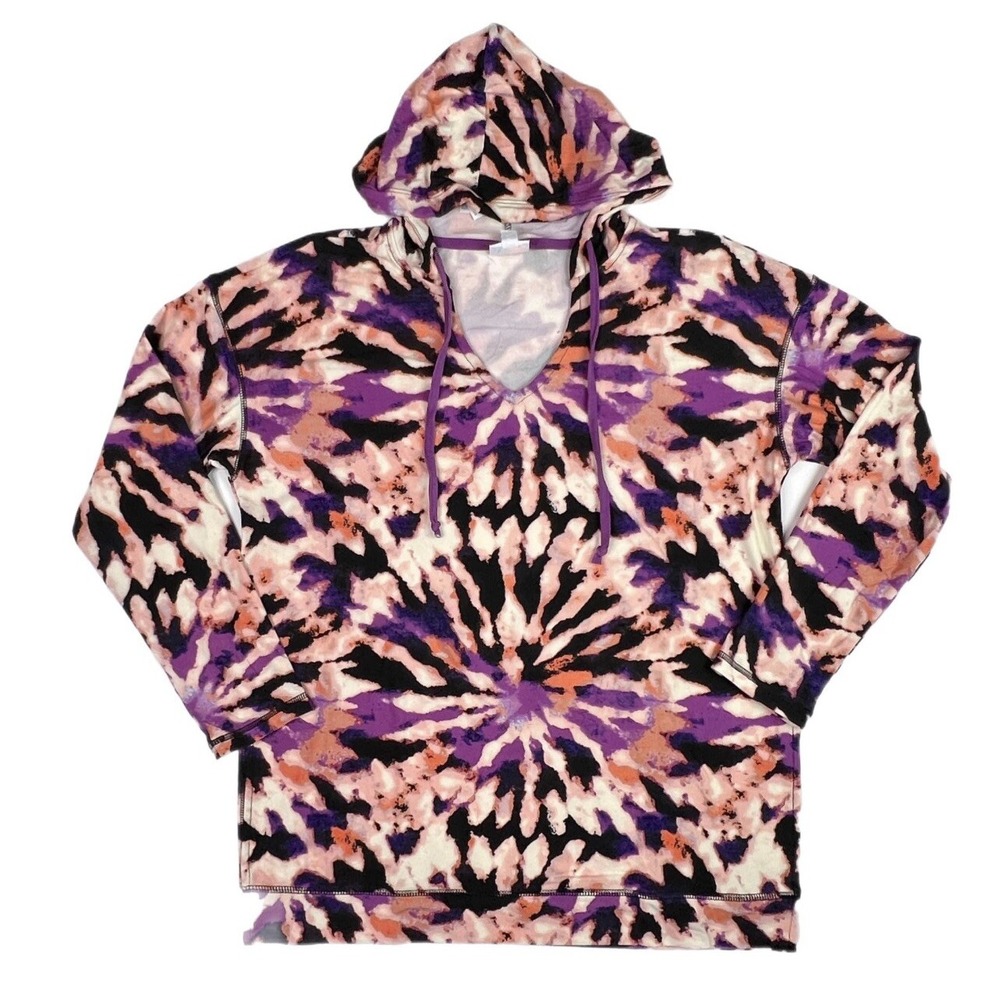 2Xl LuLaRoe Eliza Hoodie Halloween Tie Dye Purple Soft Material Fits 22/24